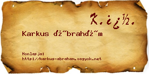 Karkus Ábrahám névjegykártya